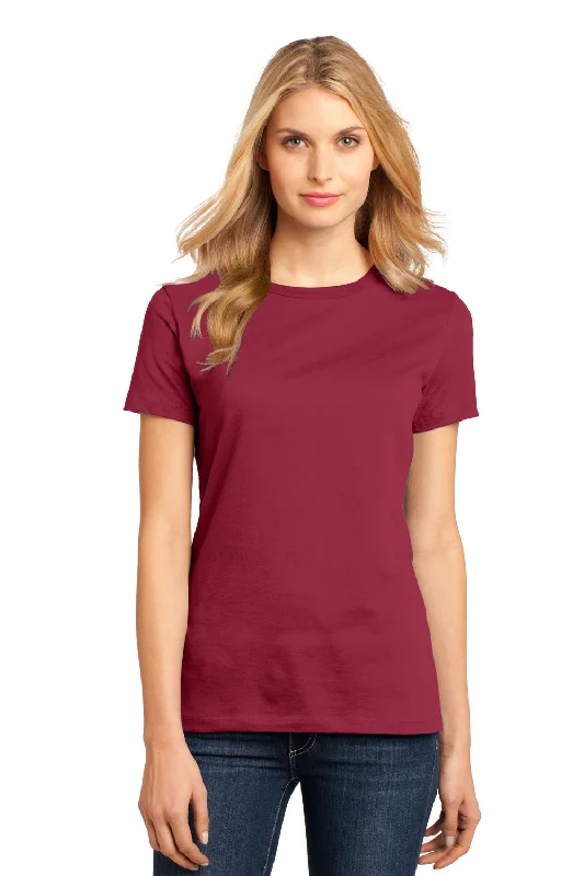 District Womens Perfect Weight Short Sleeve Crewneck T-Shirt - Sangria Red