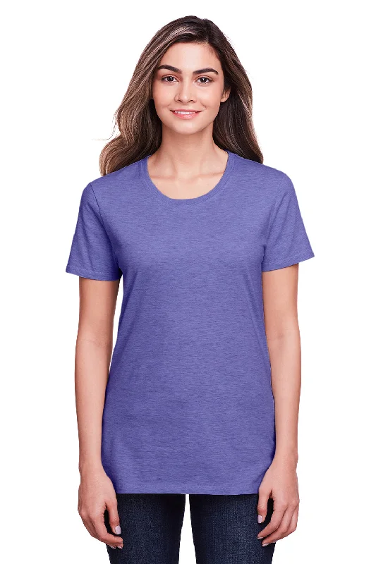 Fruit Of The Loom Womens Iconic Short Sleeve Crewneck T-Shirt - Heather Retro Purple