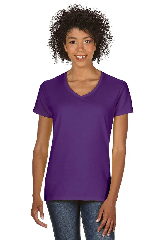 Gildan Womens Short Sleeve V-Neck T-Shirt - Purple