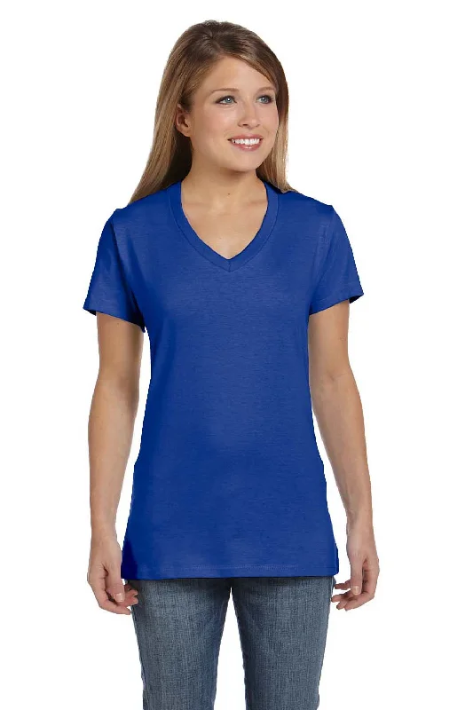 Hanes Womens Nano-T Short Sleeve V-Neck T-Shirt - Deep Royal Blue