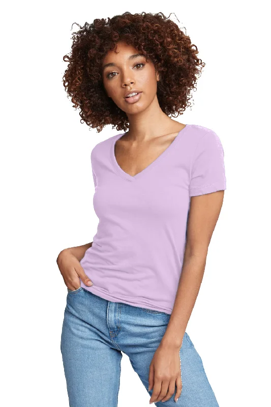 Next Level Womens Ideal Jersey Short Sleeve V-Neck T-Shirt - Lilac Purple