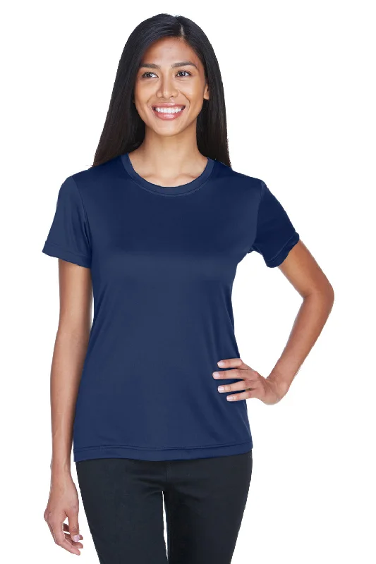 UltraClub Womens Cool & Dry Performance Moisture Wicking Short Sleeve Crewneck T-Shirt - Navy Blue