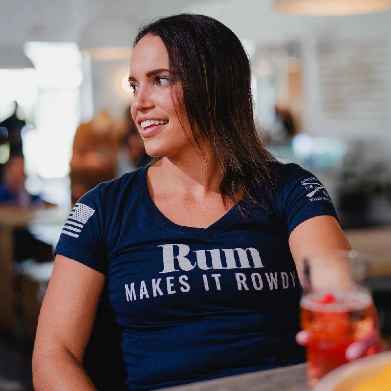 Women's Rum Makes It Rowdy V-Neck - Midnight Navy