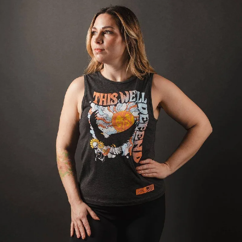 Women's Trippy Eagle Everyday Tank - Dark Heather Gray