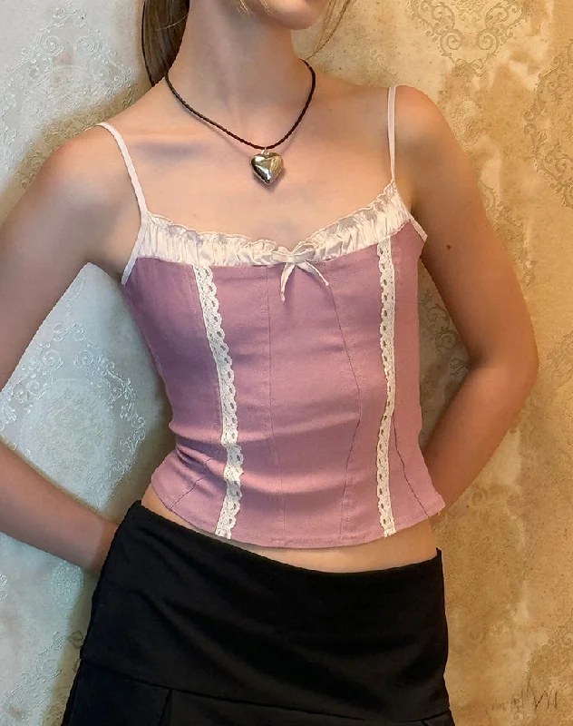 Alexa Corset Top in Dusky Pink