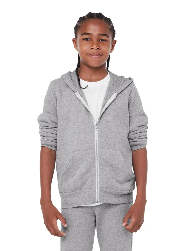 Bella+Canvas Youth Sponge Fleece Full-Zip Hooded Sweatshirt