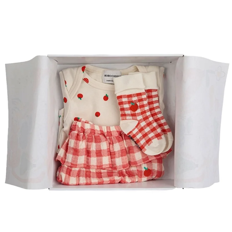 Bobo Choses Baby Tomato Body And Vichy Accesorios Set Offwhite