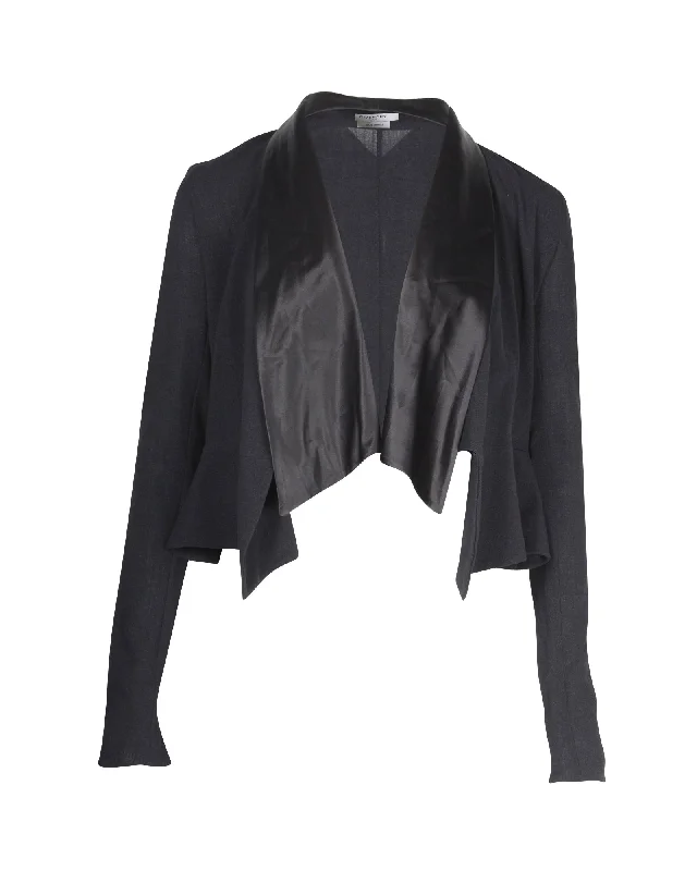 Givenchy Open-Front Cropped Blazer Jacket in Black Wool