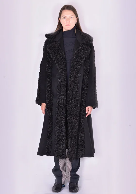 KIKO KOSTADINOV KKWAW21C04 CHARLOTTE DETACHABLE COLLAR COAT BLACKPea Coats