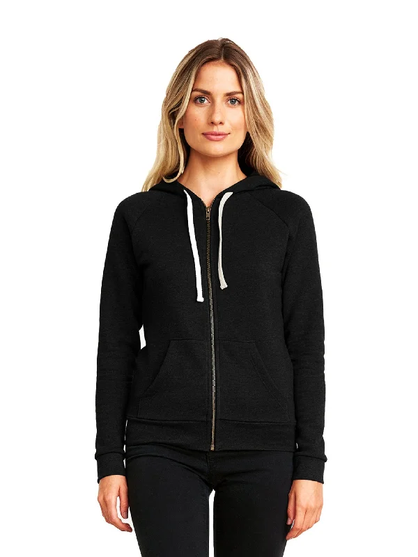 Next Level Apparel Ladie's Malibu Raglan Full-Zip Hooded Sweatshirt