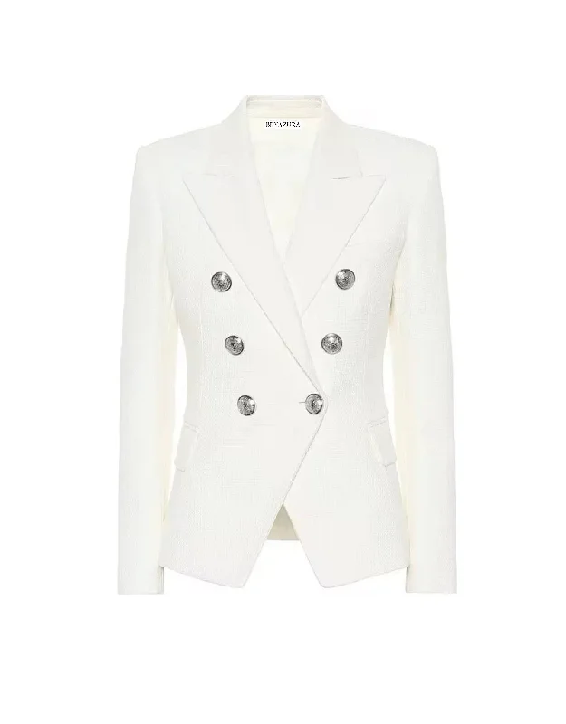 White Cotton Slim Women’s Blazer