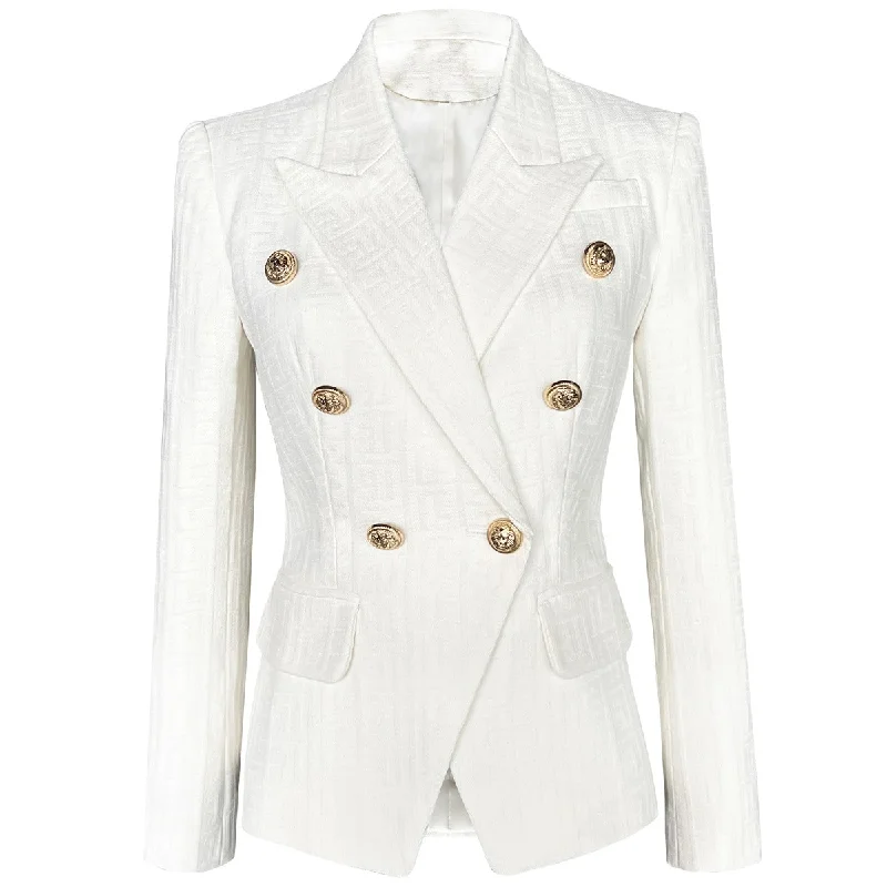 Women Double-breasted cotton blazer