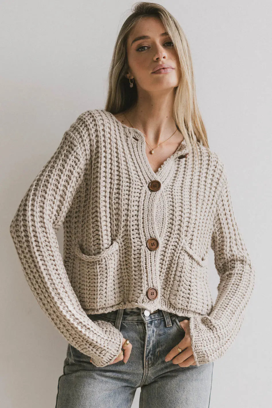 Luca Chunky Knit Sweater in Natural