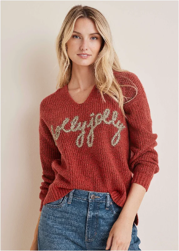 Holiday Graphic Sweater - Red