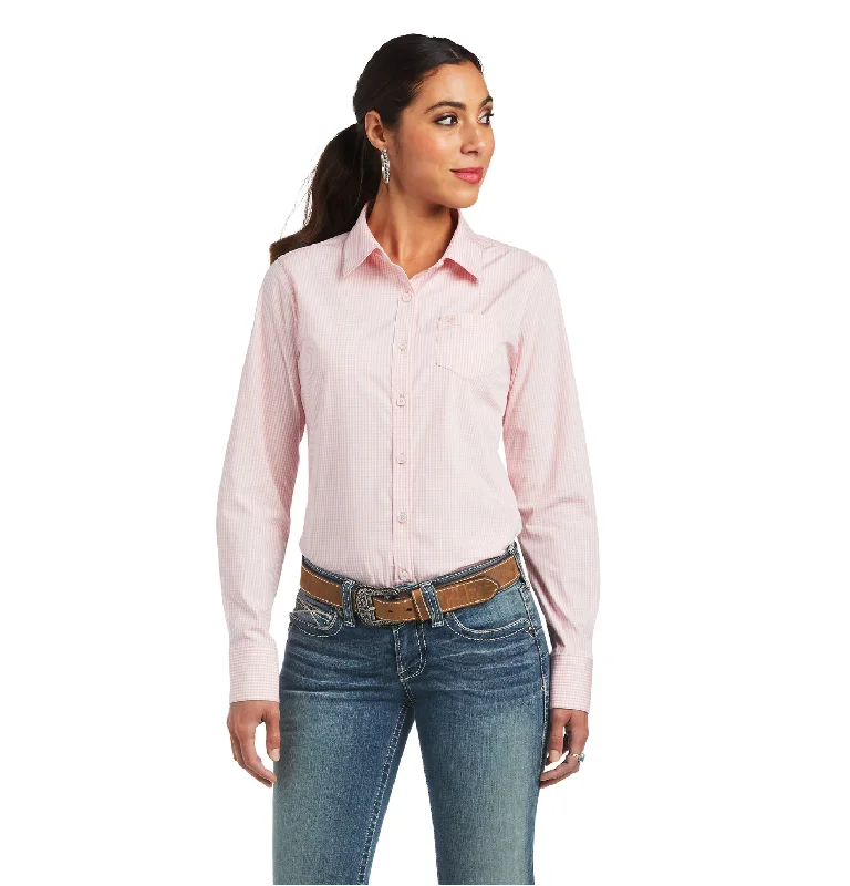 10040581 Ariat women's Kirby LS Shirt White Gingham Check