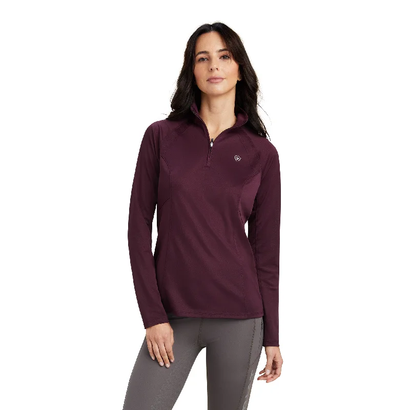 10041190 Ariat Wms Sunstopper 2.0 1/4 Zip LS Mulberry