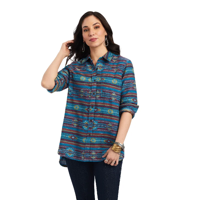 10041820 Ariat Women's REAL Bilie Rae LS Shirt Celestial Southwest Jacquard