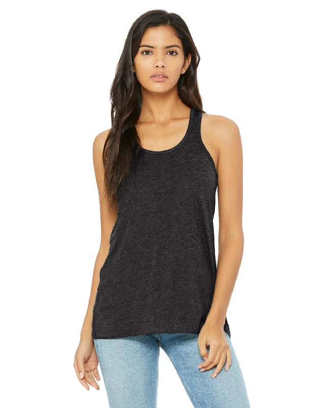 Bella+Canvas Ladies Flowy Racerback Tank | Drk Grey Heather