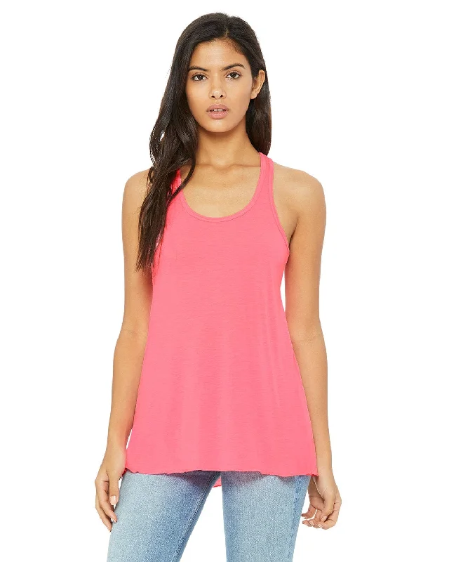 Bella+Canvas Ladies Flowy Racerback Tank | Neon Pink