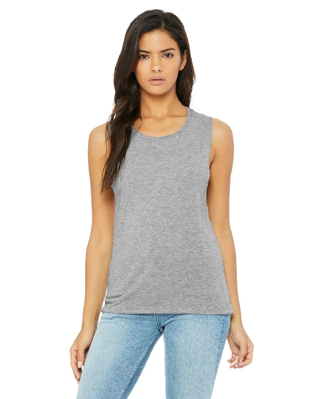 Bella+Canvas Ladies Flowy Scoop Muscle Tank | Athletic Heather