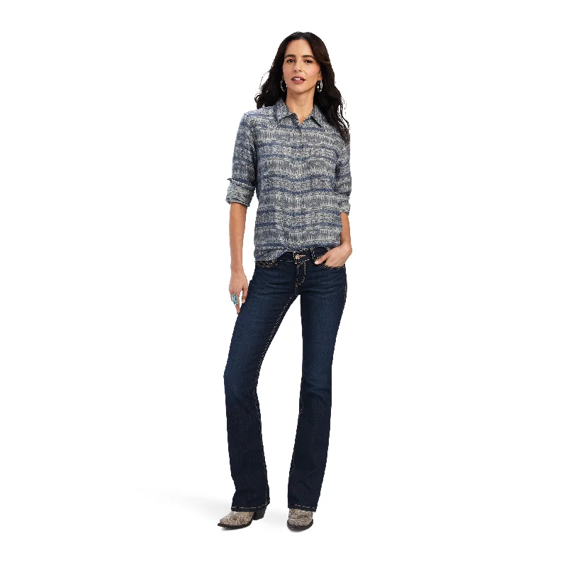 10041641 Ariat Wms Real Billie Jean L/S Shirt Nightrider Jacquard