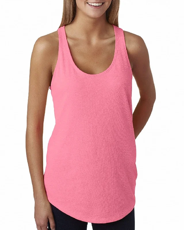 Next Level Ladies Terry Racerback Tank | Neon Hthr Pink