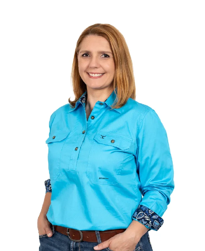 WWLS2352 Just Country Women's Jahna Half Button Workshirt