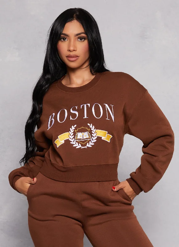 City Graphic Embroidered Pullover Sweatshirt