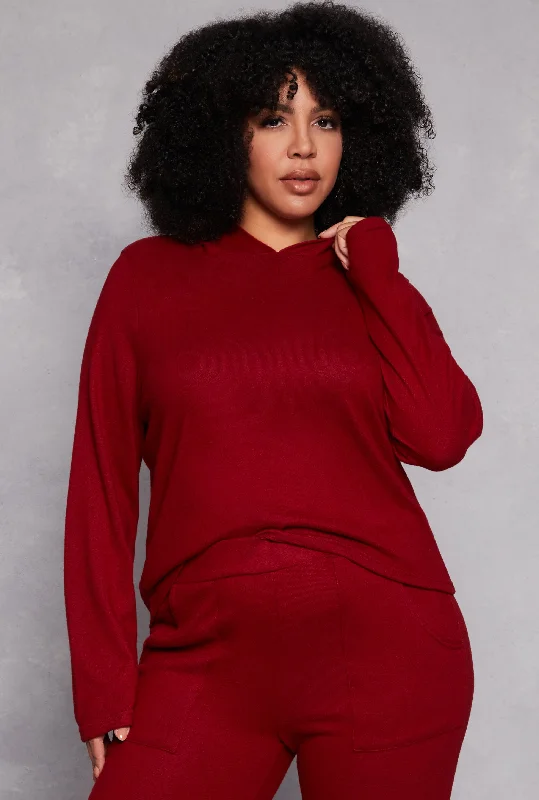 Plus Size Pullover Hooded Sweatshirt