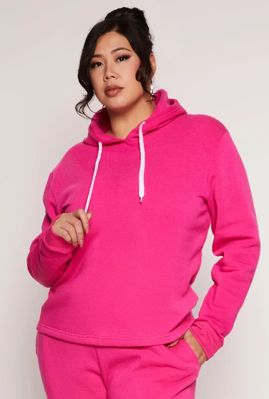 Plus Size Fleece Pullover Hoodie