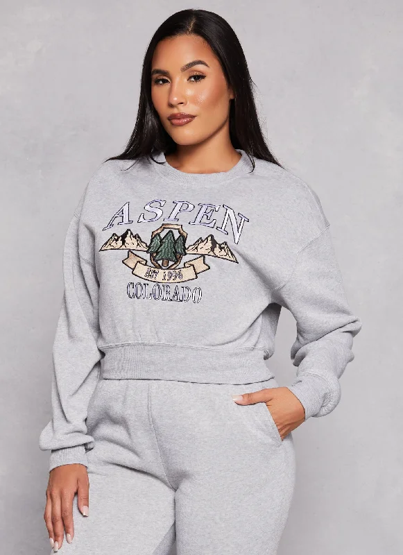 City Graphic Embroidered Pullover Sweatshirt