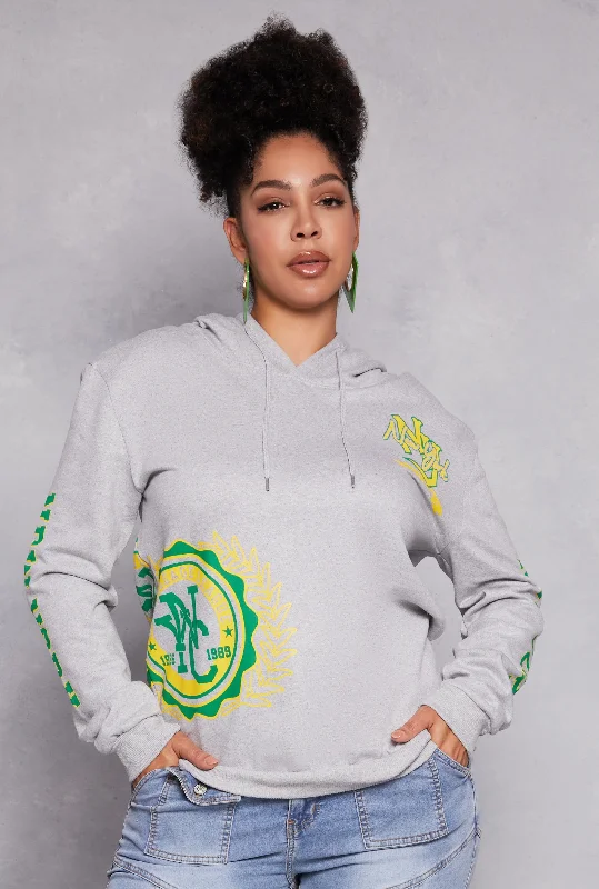 Plus Size New York Graphic Pullover Hoodie