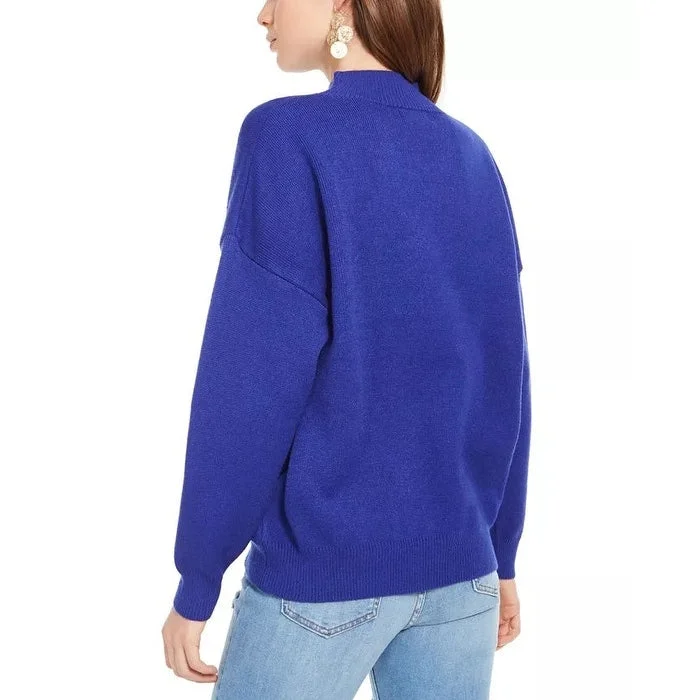 Lost + Wander Women's Mock-Neck Pullover Sweater Blue Size Extra Large