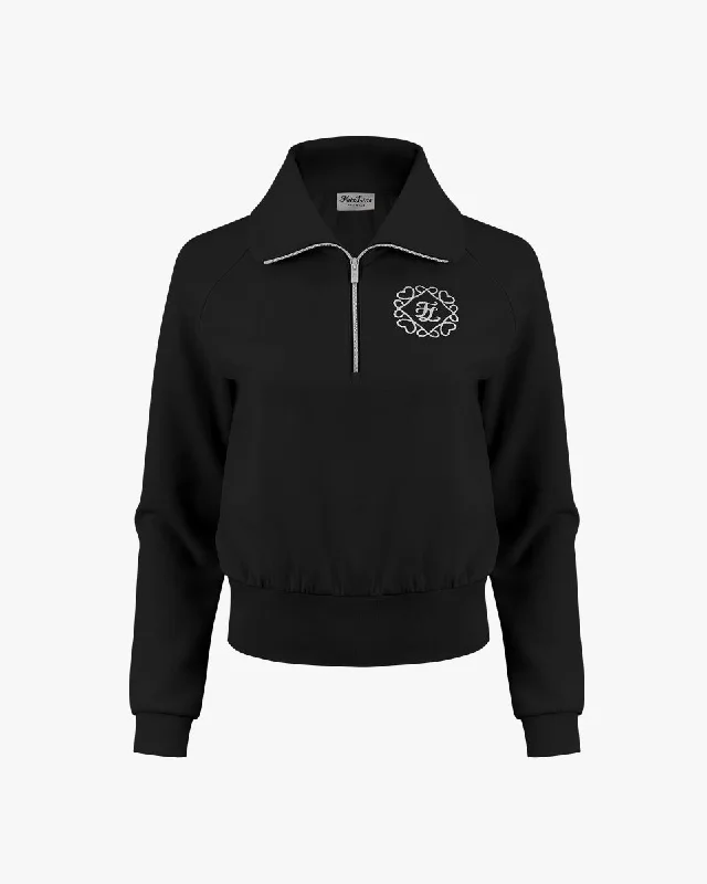 Memory Half Zip Up Pullover - Black