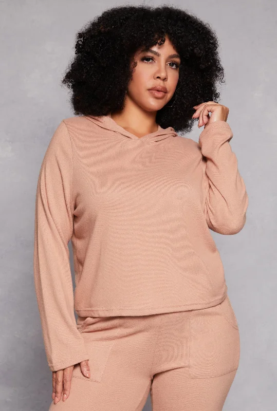 Plus Size Pullover Hooded Sweatshirt