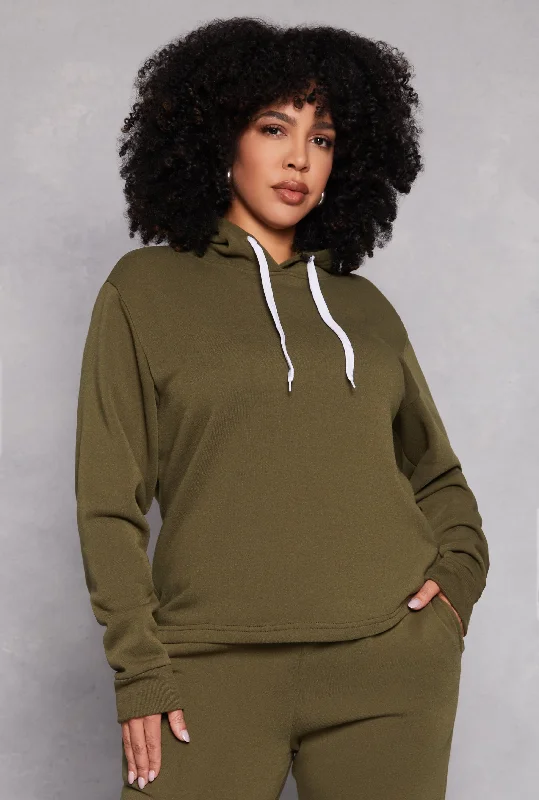 Plus Size Fleece Pullover Hoodie