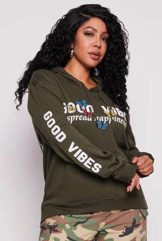 Plus Size Good Vibes 93 Pullover Hoodie