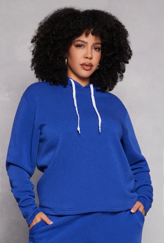 Plus Size Fleece Pullover Hoodie