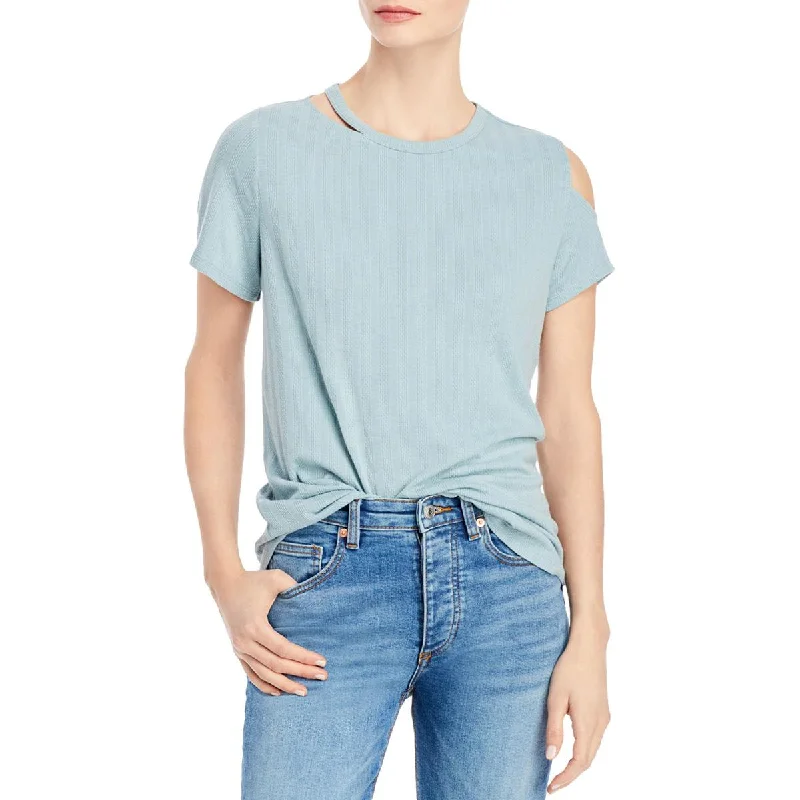 Status by Chenault Womens Cut-Out Ribbed Pullover Top