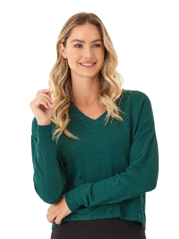 Elyzza Feather Fleece V-Neck Pullover