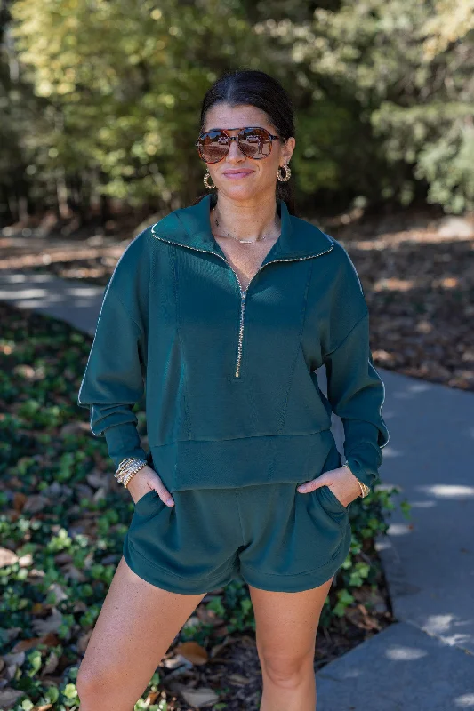 Everyday Sass Green Scuba Pullover