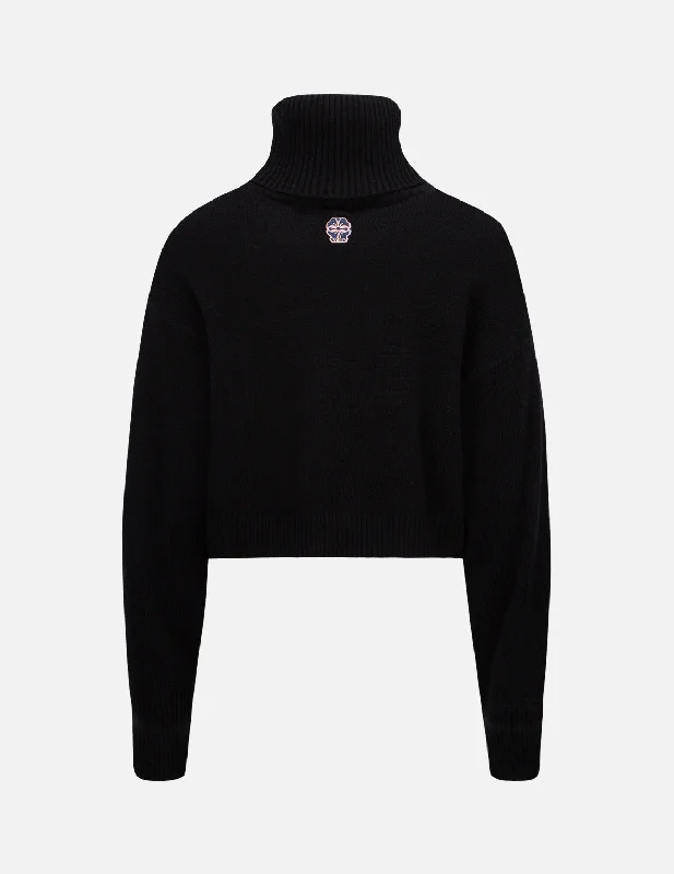 Kamon Embroidery Turtleneck Knitted Pullover