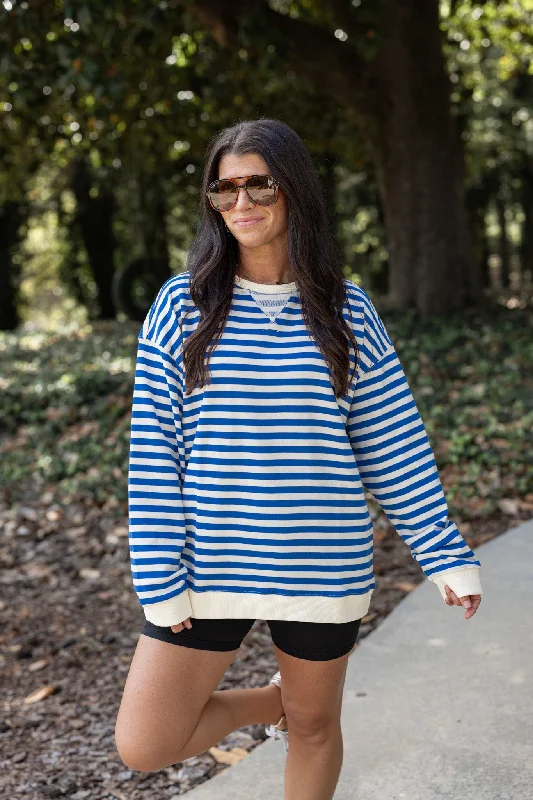 Striped Coziness Blue Pullover