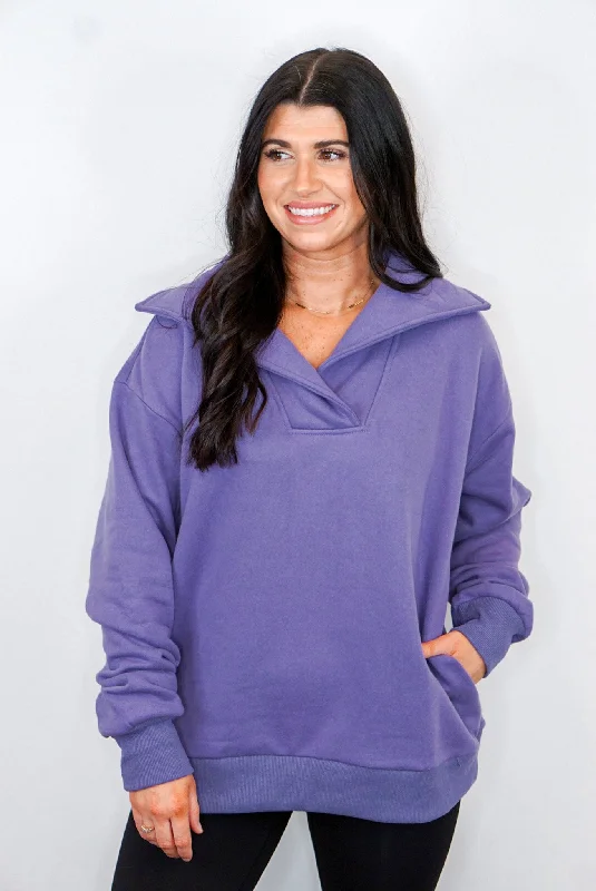 Terry Knit Perfection Lavender Pullover